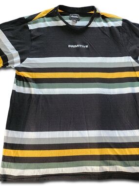 Primitive Skateboarding Striped Tee - Size Large